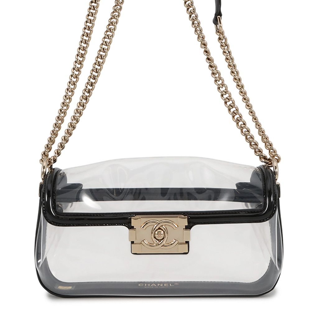 Chanel Chain Shoulder Bag Boy Mini Vinyl Black