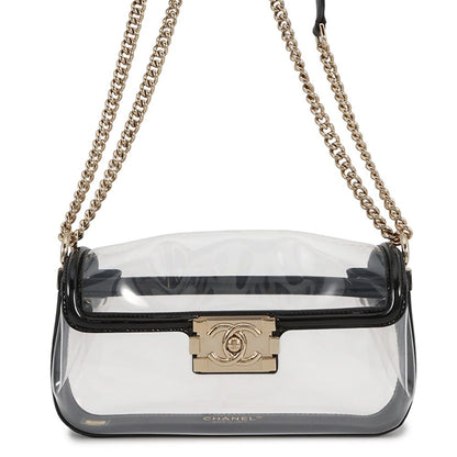 Chanel Chain Shoulder Bag Boy Mini Vinyl Black