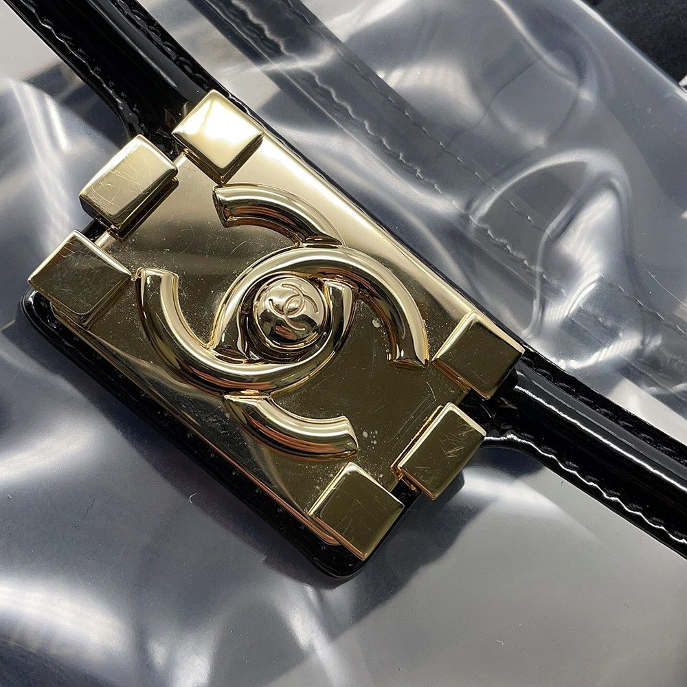 Chanel Chain Shoulder Bag Boy Mini Vinyl Black — view 7