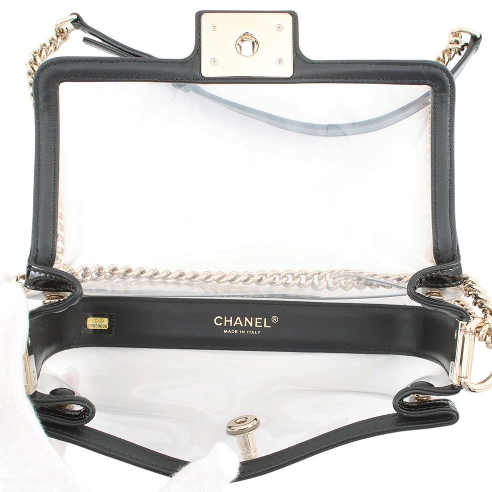 Chanel Chain Shoulder Bag Boy Mini Vinyl Black — view 6