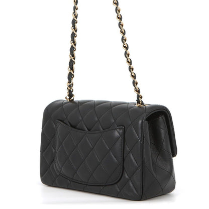 Chanel Chain Shoulder Bag Mini Quilted 20 CC Logo Lambskin Black — view 2