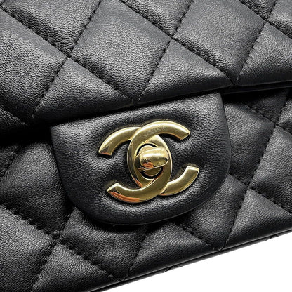 Chanel Chain Shoulder Bag Mini Quilted 20 CC Logo Lambskin Black — view 6