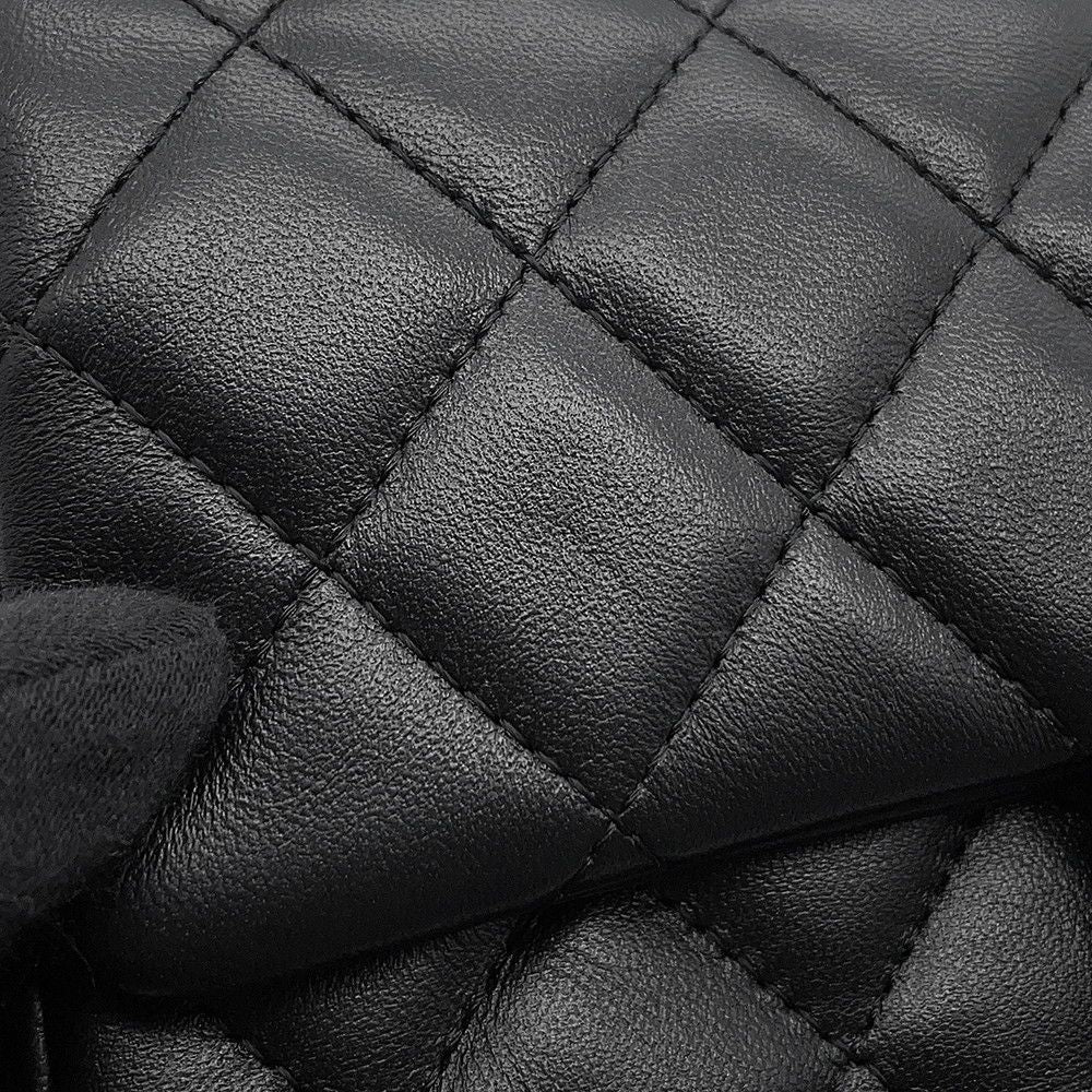 Chanel Chain Shoulder Bag Mini Quilted 20 CC Logo Lambskin Black — view 7