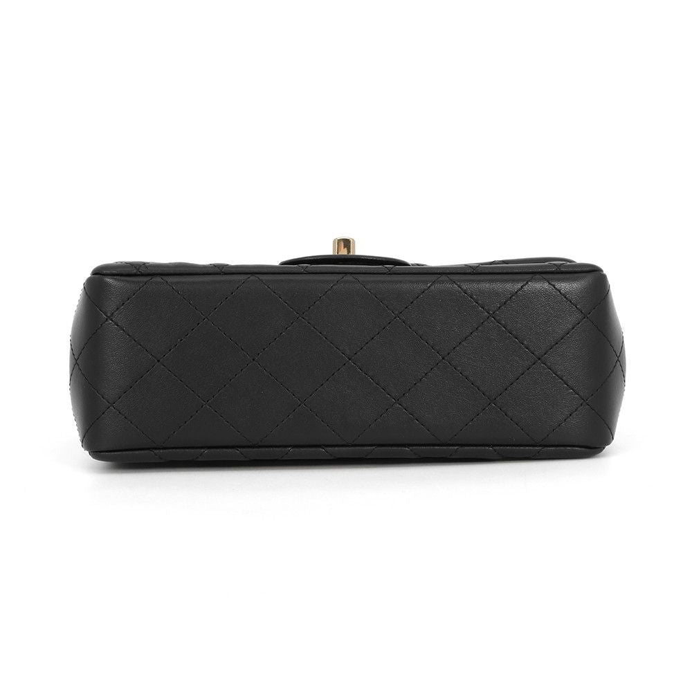 Chanel Chain Shoulder Bag Mini Quilted 20 CC Logo Lambskin Black — view 3