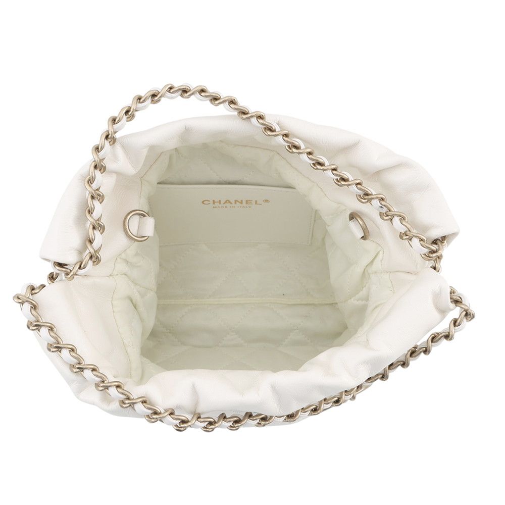 Chanel Handbag 22 Mini CC Logo Perforated Shiny Calf Leather 2-Way Shoulder — view 6