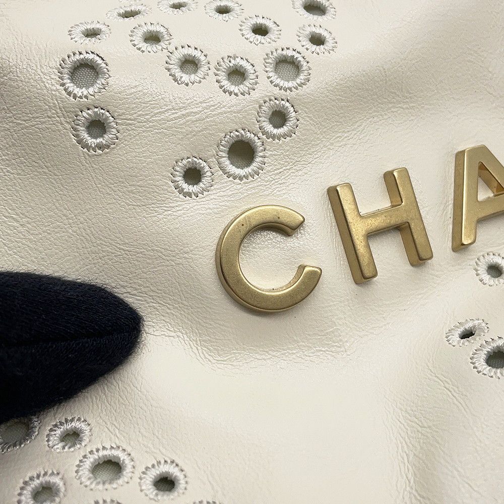 Chanel Handbag 22 Mini CC Logo Perforated Shiny Calf Leather 2-Way Shoulder — view 9