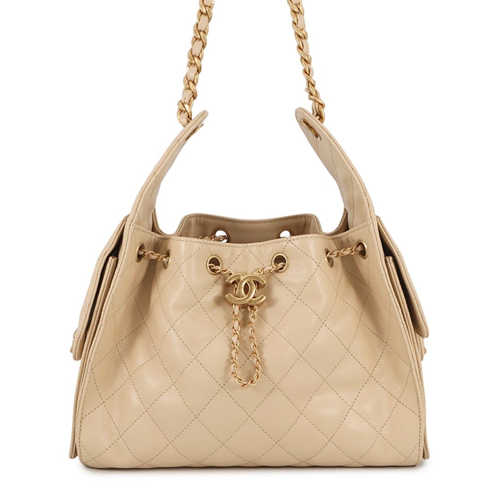 Chanel Chain Shoulder Bag CC Logo 25 Small Caviar Leather
