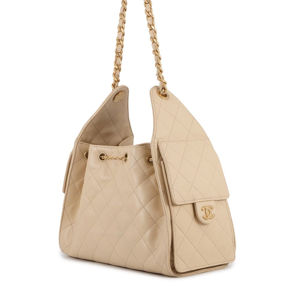 Chanel Chain Shoulder Bag CC Logo 25 Small Caviar Leather — view 2