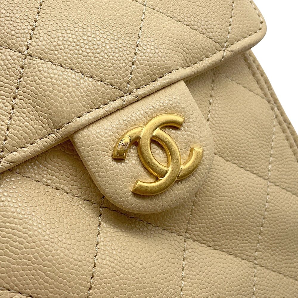Chanel Chain Shoulder Bag CC Logo 25 Small Caviar Leather — view 8