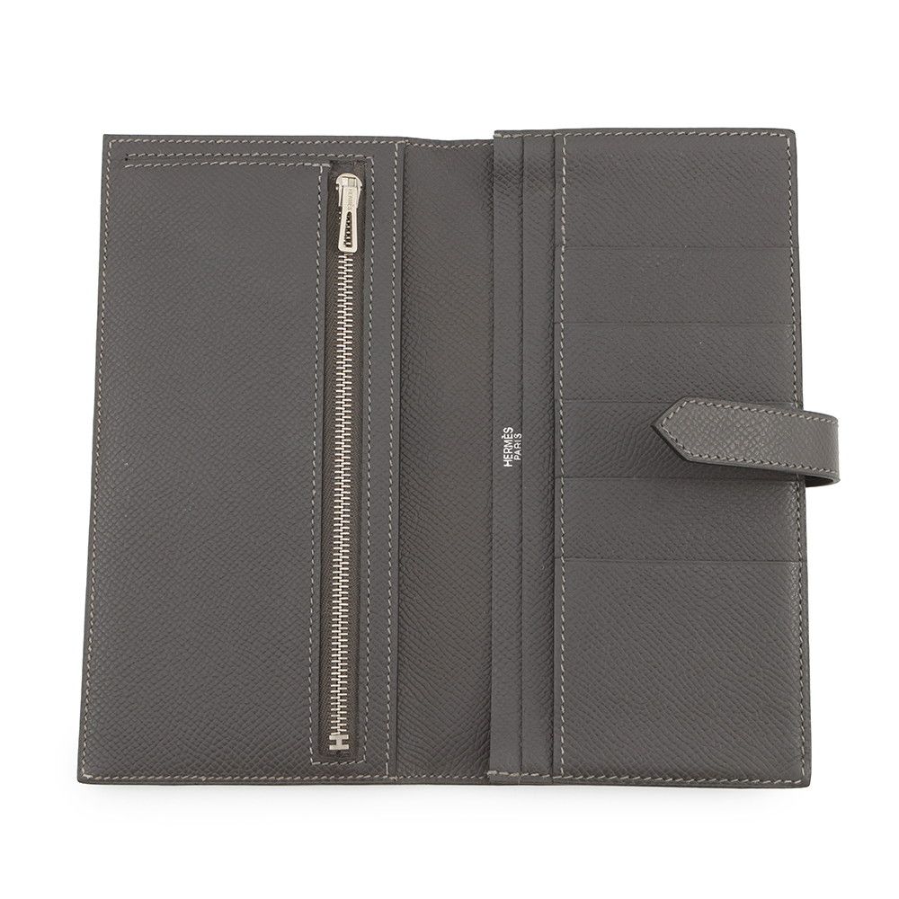 Hermes Wallet Bearn Souffle Depth Available Graphite Silver Epsom — view 4