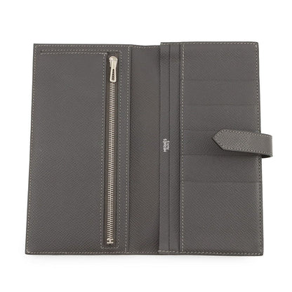Hermes Wallet Bearn Souffle Depth Available Graphite Silver Epsom — view 4