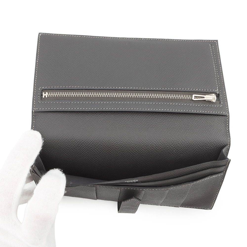 Hermes Wallet Bearn Souffle Depth Available Graphite Silver Epsom — view 5