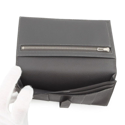Hermes Wallet Bearn Souffle Depth Available Graphite Silver Epsom — view 5