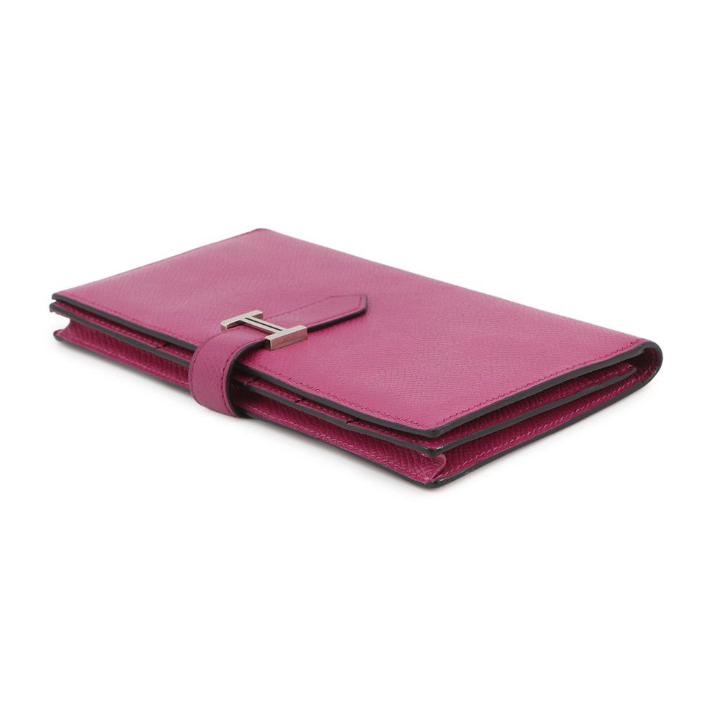 Hermes Wallet Bearn Souffle Depth Yes Rose Purple Silver Epsom — view 2