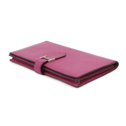 Hermes Wallet Bearn Souffle Depth Yes Rose Purple Silver Epsom — view 2