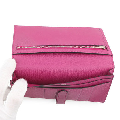 Hermes Wallet Bearn Souffle Depth Yes Rose Purple Silver Epsom — view 5