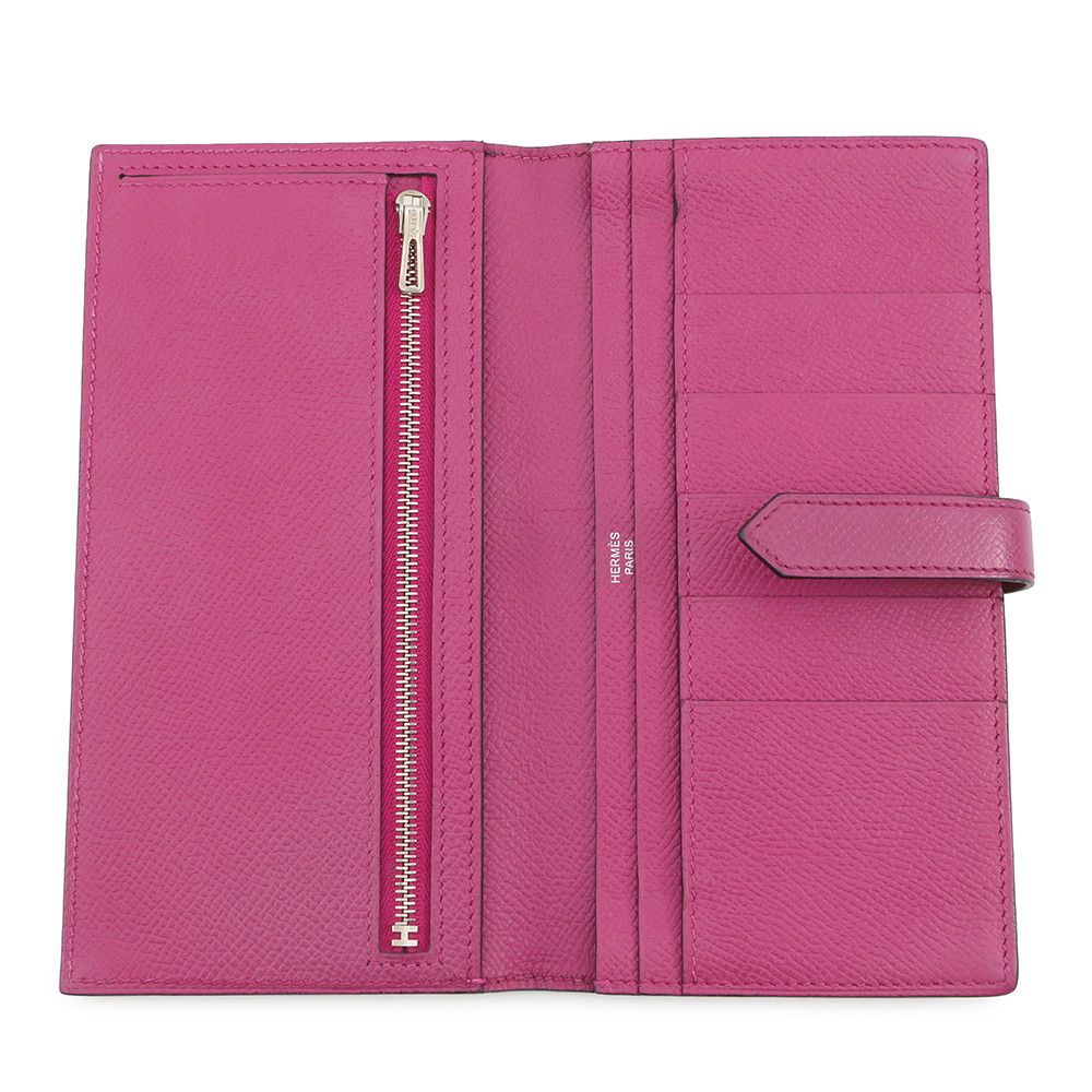 Hermes Wallet Bearn Souffle Depth Yes Rose Purple Silver Epsom — view 4