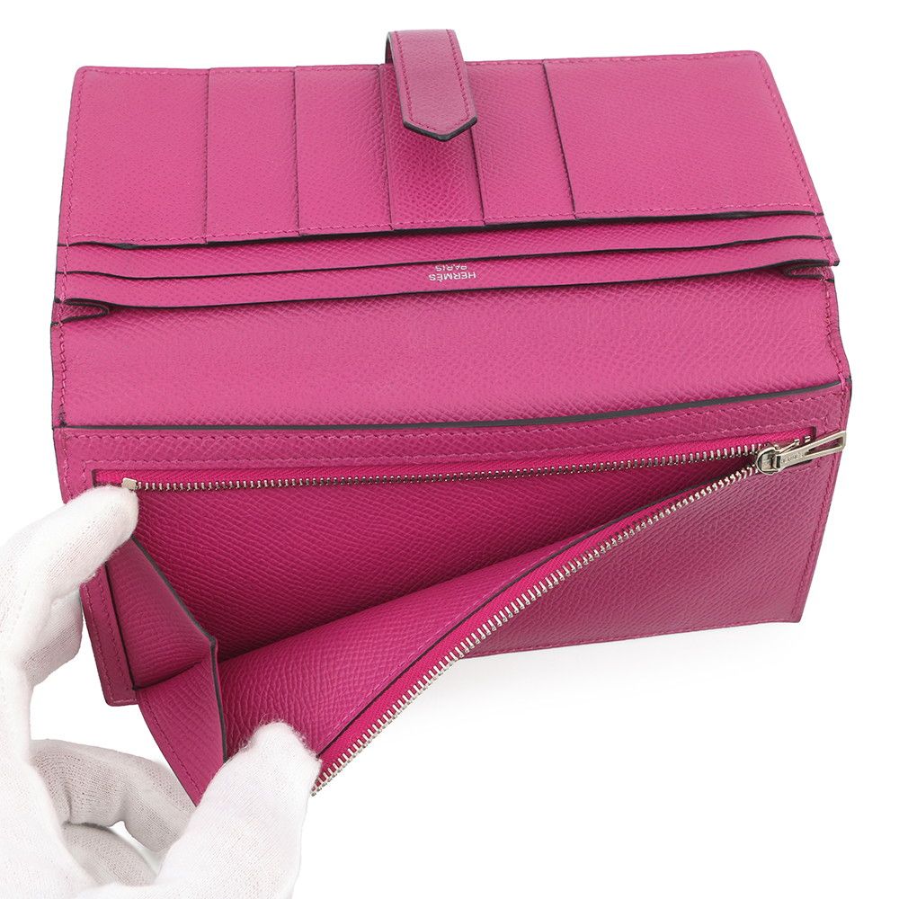 Hermes Wallet Bearn Souffle Depth Yes Rose Purple Silver Epsom — view 6