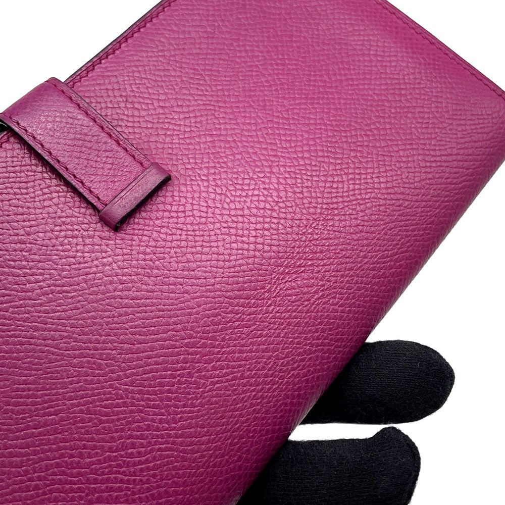 Hermes Wallet Bearn Souffle Depth Yes Rose Purple Silver Epsom — view 7