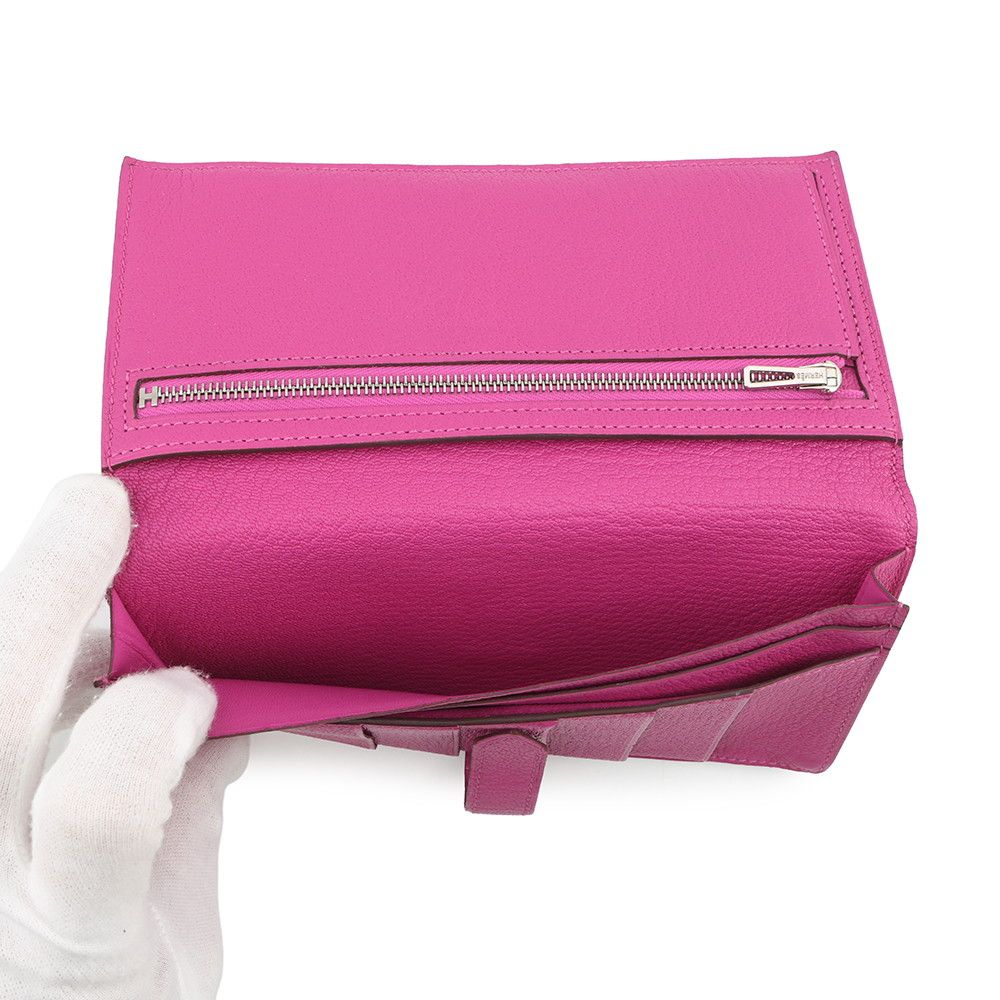 Hermes Wallet Bearn Souffle Magnolia Silver Chevre Misor — view 5