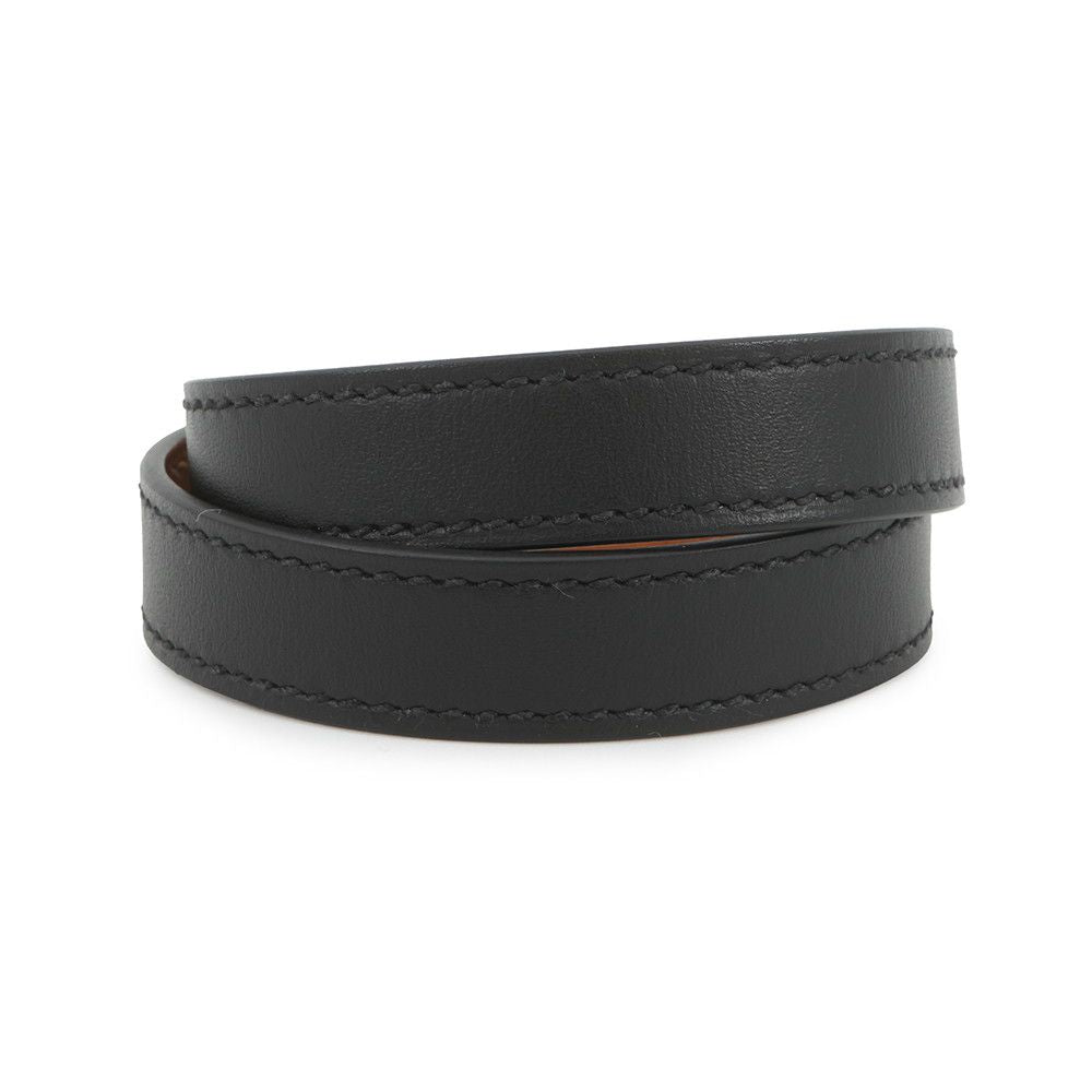Hermes Bracelet Kelly Double Tour Black Silver Swift — view 3