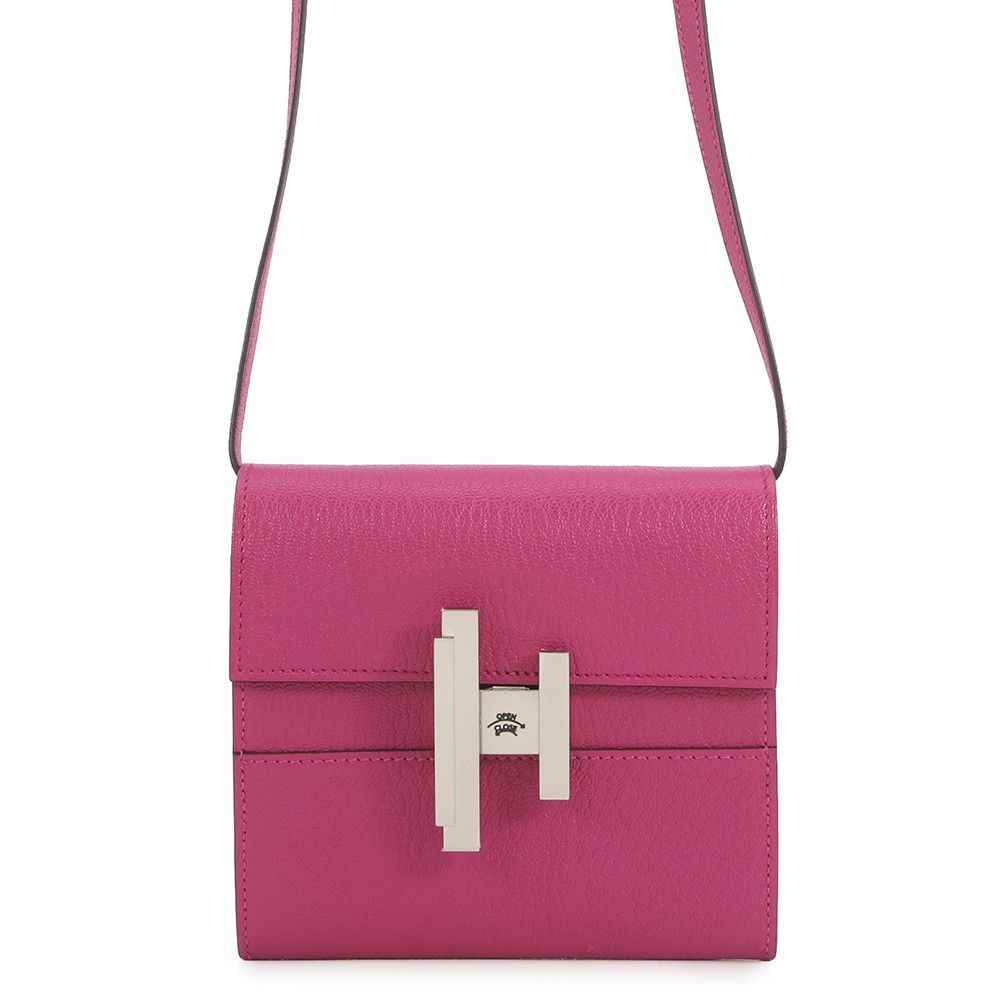 Hermes Wallet Cinetic to Go Rose Purple Silver Chevre Misor