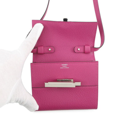 Hermes Wallet Cinetic to Go Rose Purple Silver Chevre Misor — view 5
