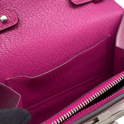 Hermes Wallet Cinetic to Go Rose Purple Silver Chevre Misor — view 8