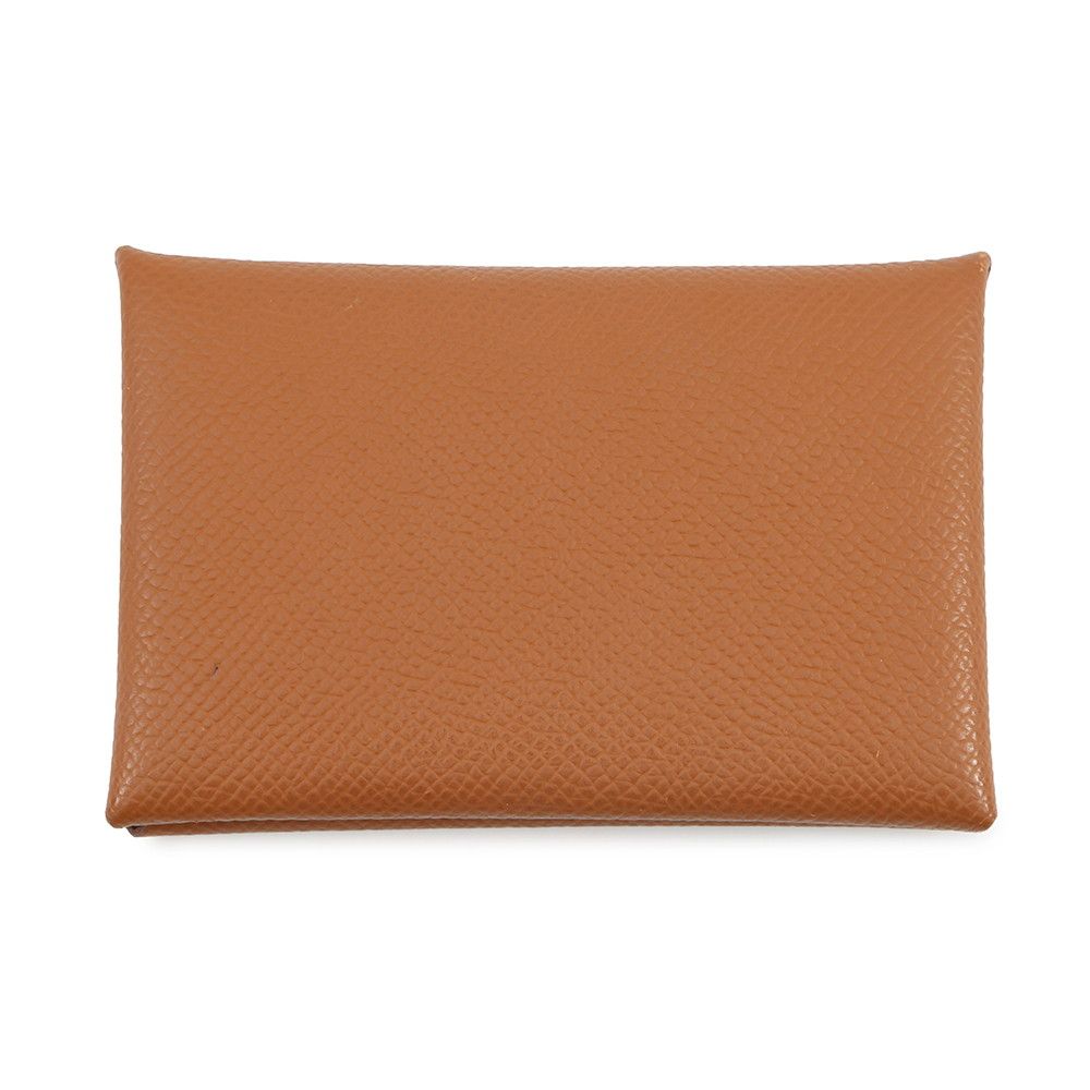 Hermes Card Case Calvi Duo Gold Silver Epsom Business Holder — view 3