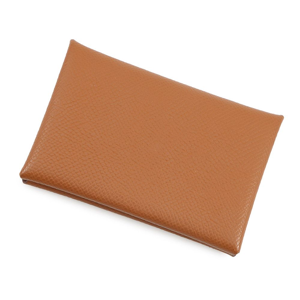 Hermes Card Case Calvi Duo Gold Silver Epsom Business Holder