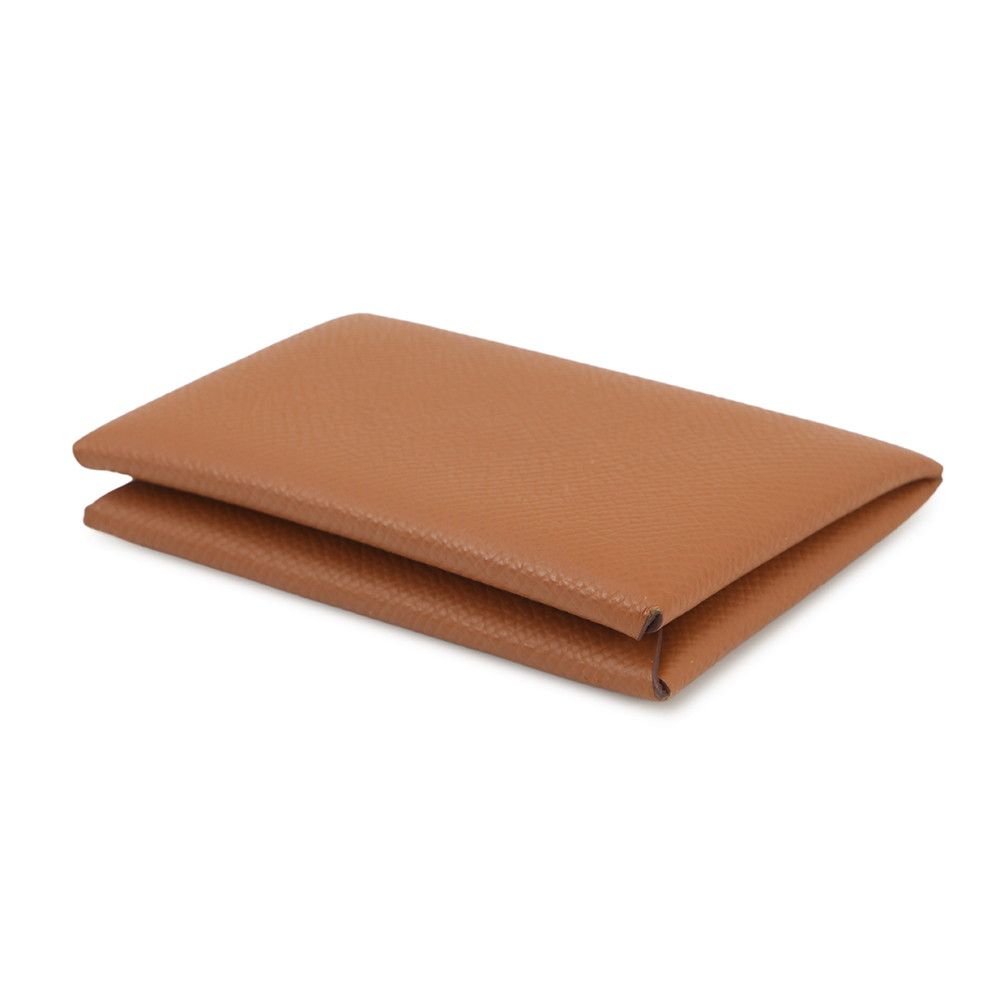 Hermes Card Case Calvi Duo Gold Silver Epsom Business Holder — view 2