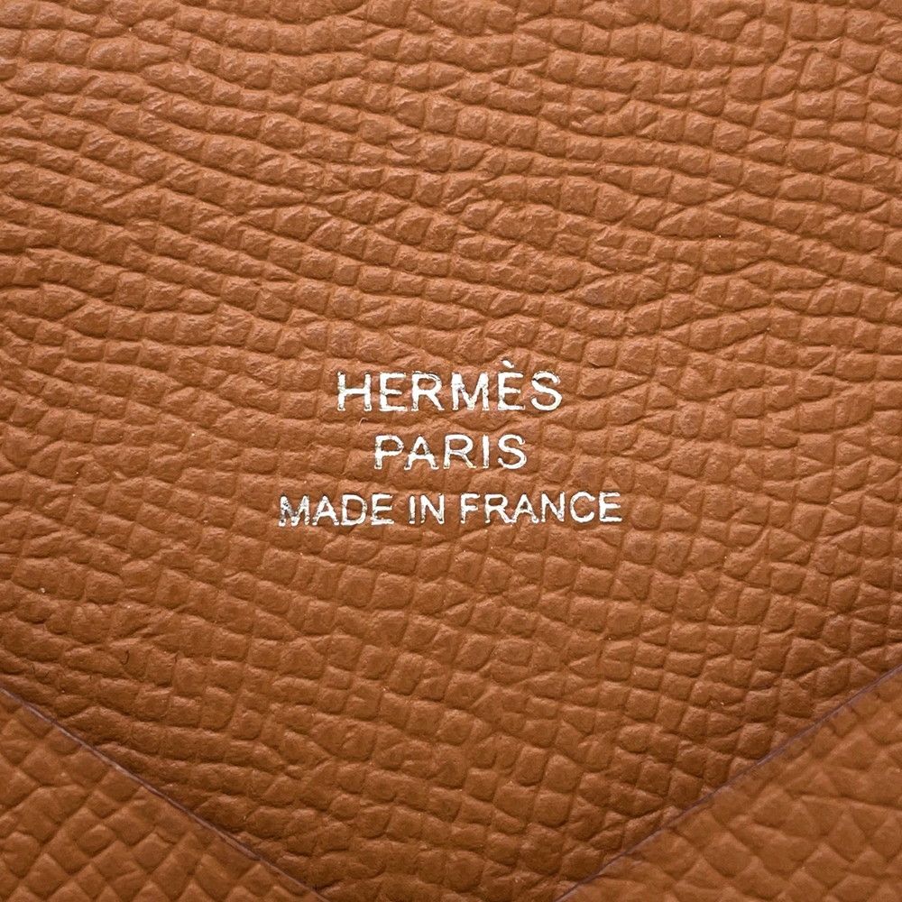 Hermes Card Case Calvi Duo Gold Silver Epsom Business Holder — view 9