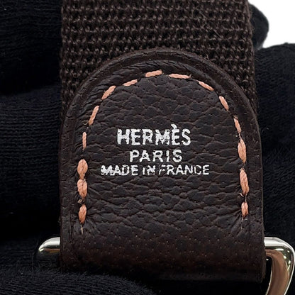 Hermes Shoulder Strap Garden Party TPM Brown Silver Canvas — view 8