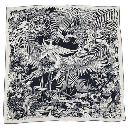 Hermes Shawl Carre 140 Geant Flamingo Party Cashmere Silk Scarf