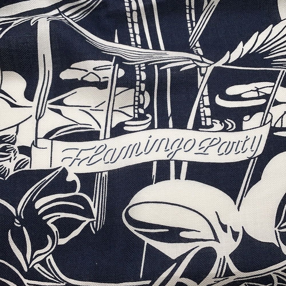 Hermes Shawl Carre 140 Geant Flamingo Party Cashmere Silk Scarf — view 3