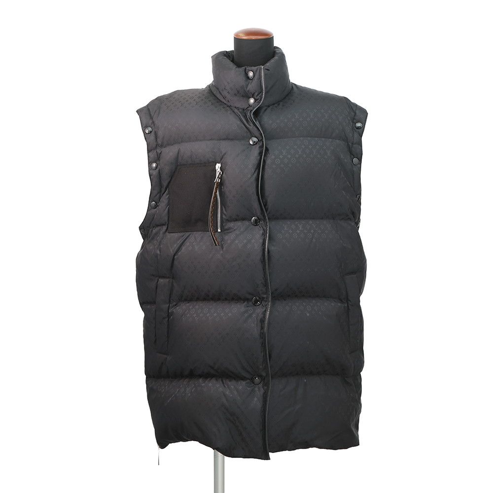 Louis Vuitton Down Jacket Monogram Nylon 100% 40 Vest 2-Way Black — view 4