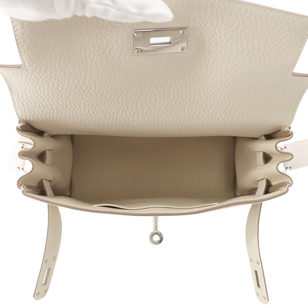 Hermes Kelly Messenger PM Cles Silver Togo — view 5