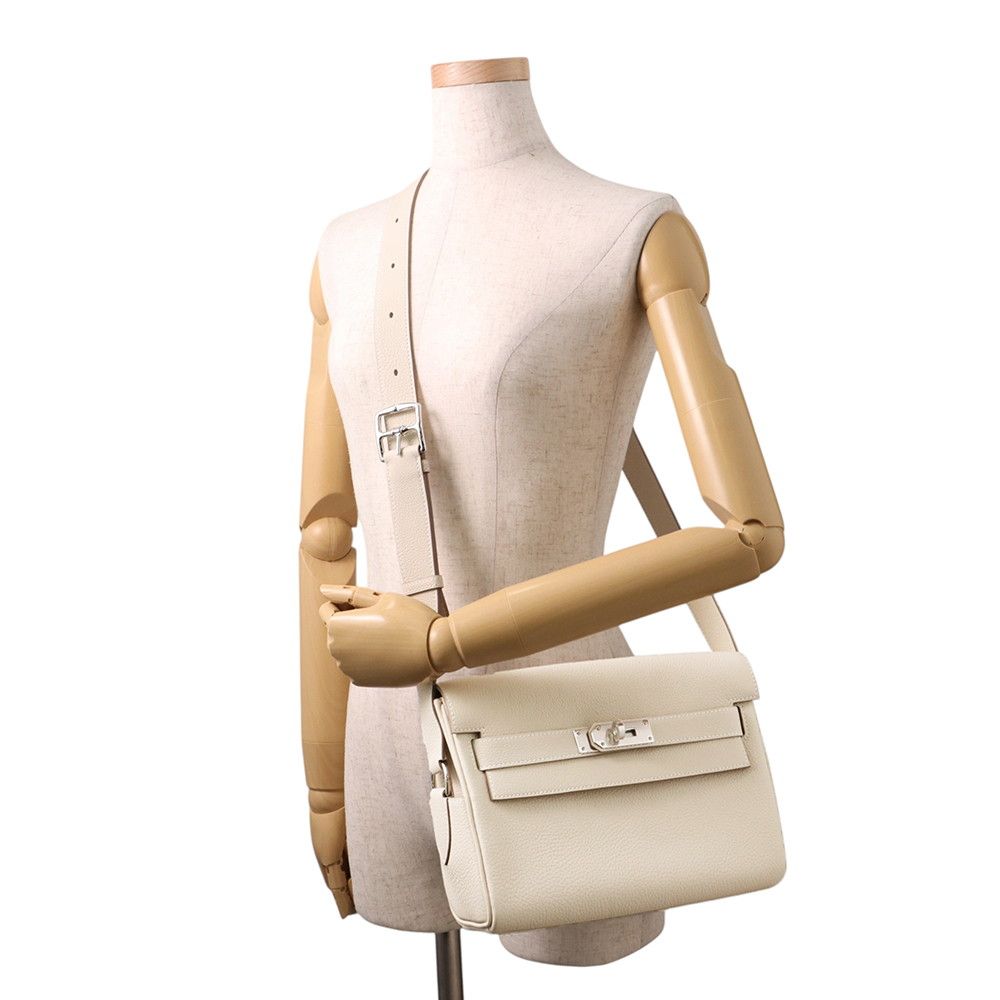Hermes Kelly Messenger PM Cles Silver Togo — view 4