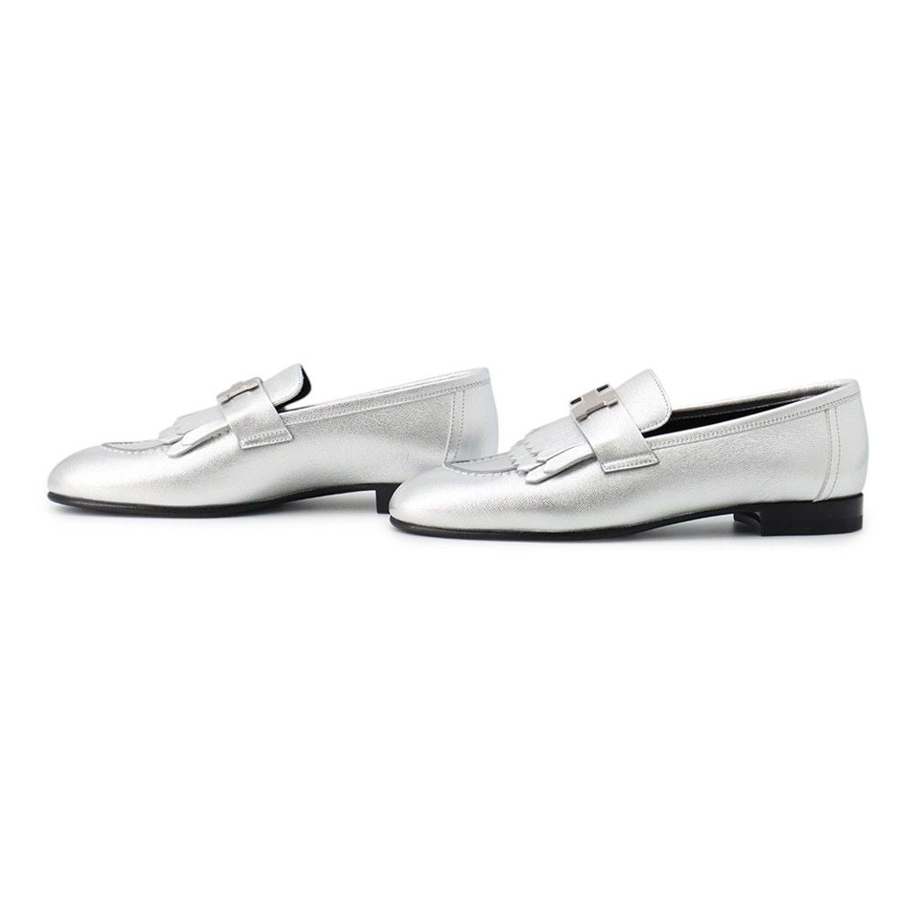 Hermes Moccasins Royale Chevre Metalize 36 Shoes — view 2
