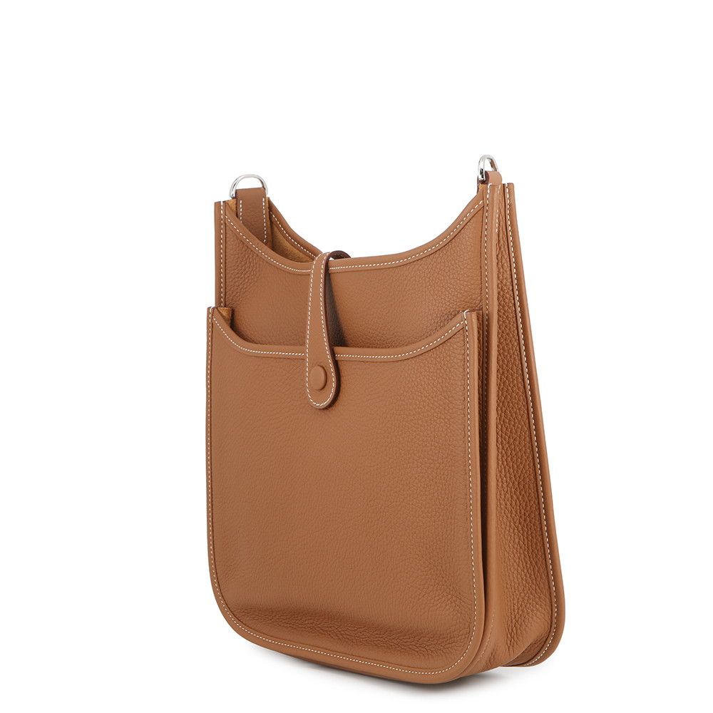Hermes Shoulder Bag Evelyne 3 PM Gold Silver Taurillon Clemence — view 2