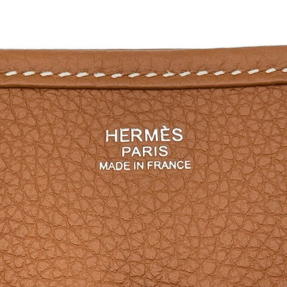 Hermes Shoulder Bag Evelyne 3 PM Gold Silver Taurillon Clemence — view 9
