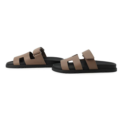 Hermes Sandals Chypre Epsom 37 Shoes Black — view 2
