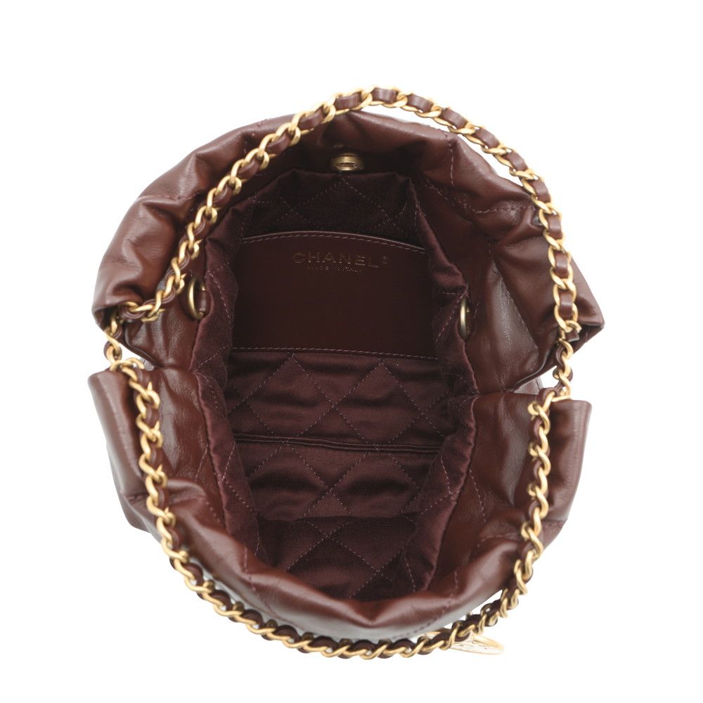 Chanel 22 Mini CC Logo Shiny Calfskin 2-Way Shoulder — view 6