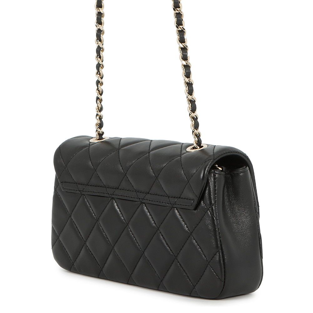 Chanel Chain Shoulder Bag Mini Flap CC Logo Quilted Lambskin Black — view 2