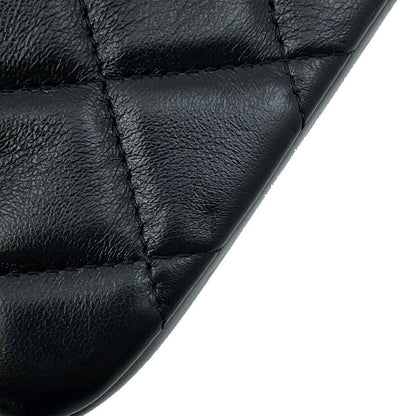 Chanel Chain Shoulder Bag Mini Flap CC Logo Quilted Lambskin Black — view 7