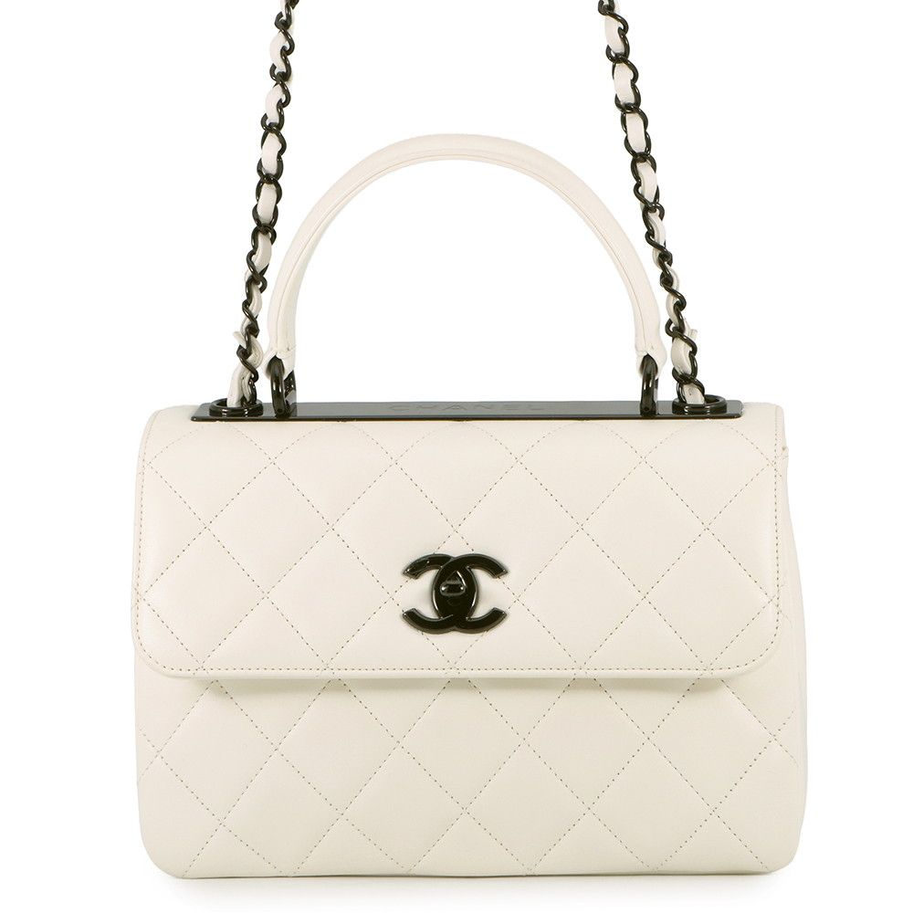 Chanel Handbag CC Logo Quilted Trendy CC Bag 2-Way Chain Shoulder White