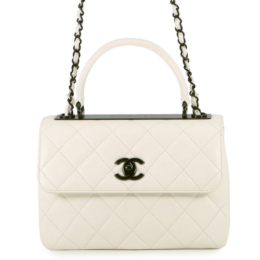 Chanel Handbag CC Logo Quilted Trendy CC Bag 2-Way Chain Shoulder White