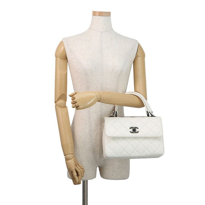 Chanel Handbag CC Logo Quilted Trendy CC Bag 2-Way Chain Shoulder White — view 4
