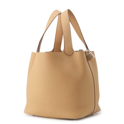 Hermes Handbag Picotin Lock MM Biscuit Silver Taurillon Clemence — view 2