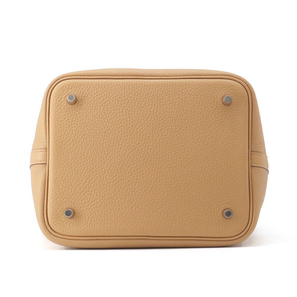 Hermes Handbag Picotin Lock MM Biscuit Silver Taurillon Clemence — view 3